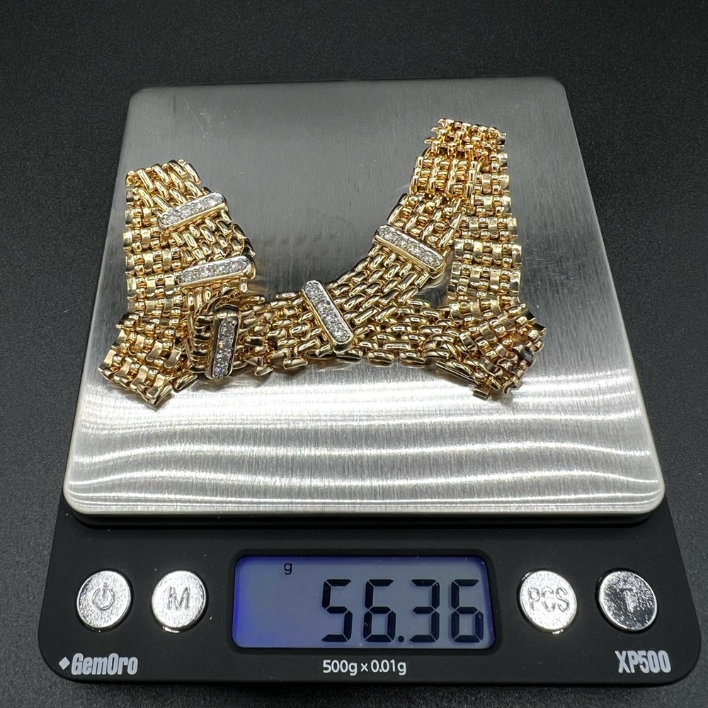 Natural 1.10 carat Diamond 14K Necklace 56.36 g solid yellow gold. 15”. - Picture 9 of 11